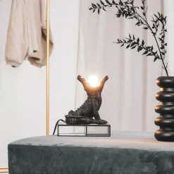 Housevitamin Crocodile krokodillen Lamp – Black zwart – 10x17x18,5 cm
