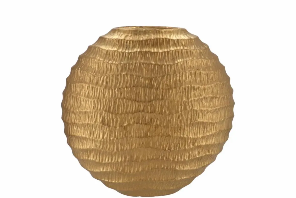 Inga jada oval luxe vaas wave goud