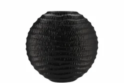 Inga jada oval luxe wave vaas zwart