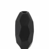 Jada zwart mat rock vaas 15x30cm