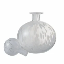 J-Line Fles+Stop Stip Decoratief Rond Glas Transparant/Wit