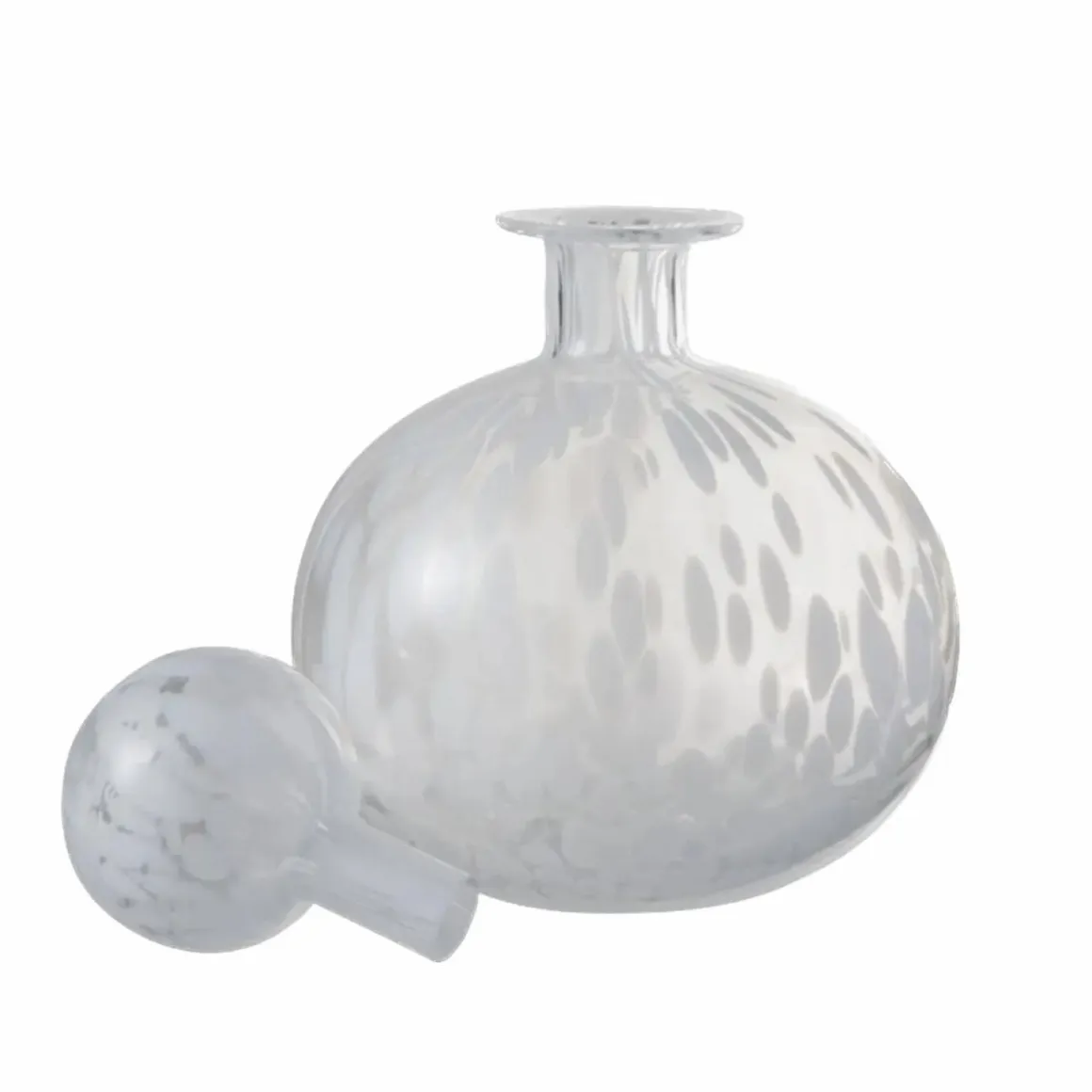 J-Line Fles+Stop Stip Decoratief Rond Glas Transparant/Wit