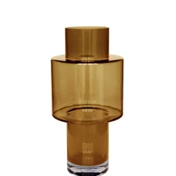 Juba cognac Ø20 x H40 cm glazen vaas