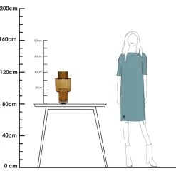 Juba cognac Ø20 x H40 cm glazen vaas