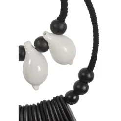 K35 Zwart -wit octo schelpen ketting op standaard s