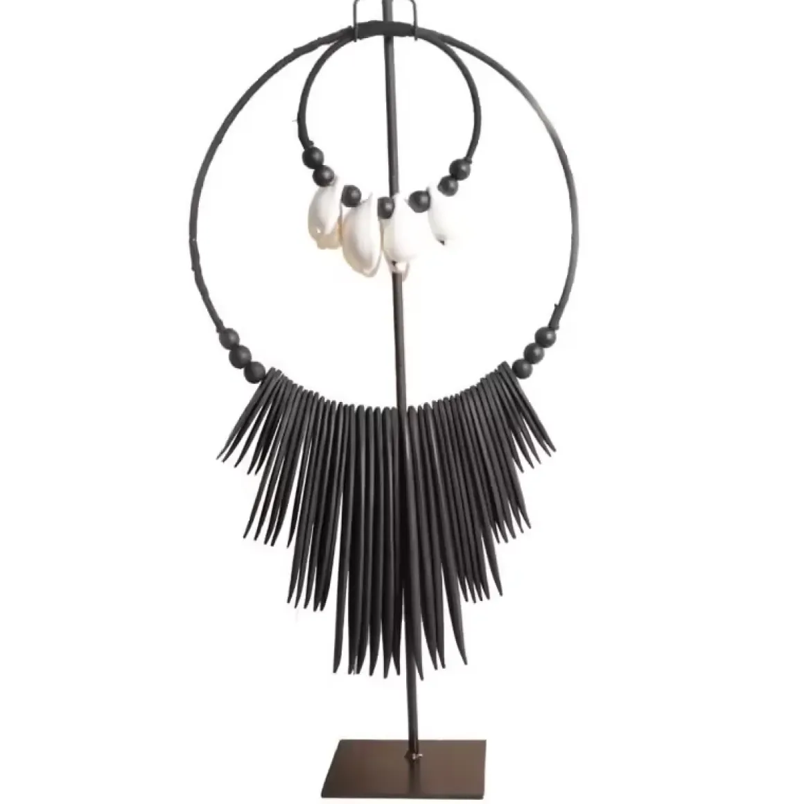 K33 Zwarte Octo Ketting schelp ornament op voet standaard L