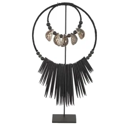 K34 zwarte tijger octo schelpen ketting ornament l