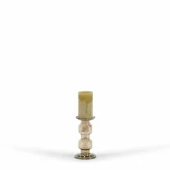 Kandelaar glas Oyster 2 Rolls brown luster