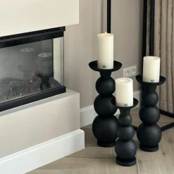 Kandelaar set van 3 zwart