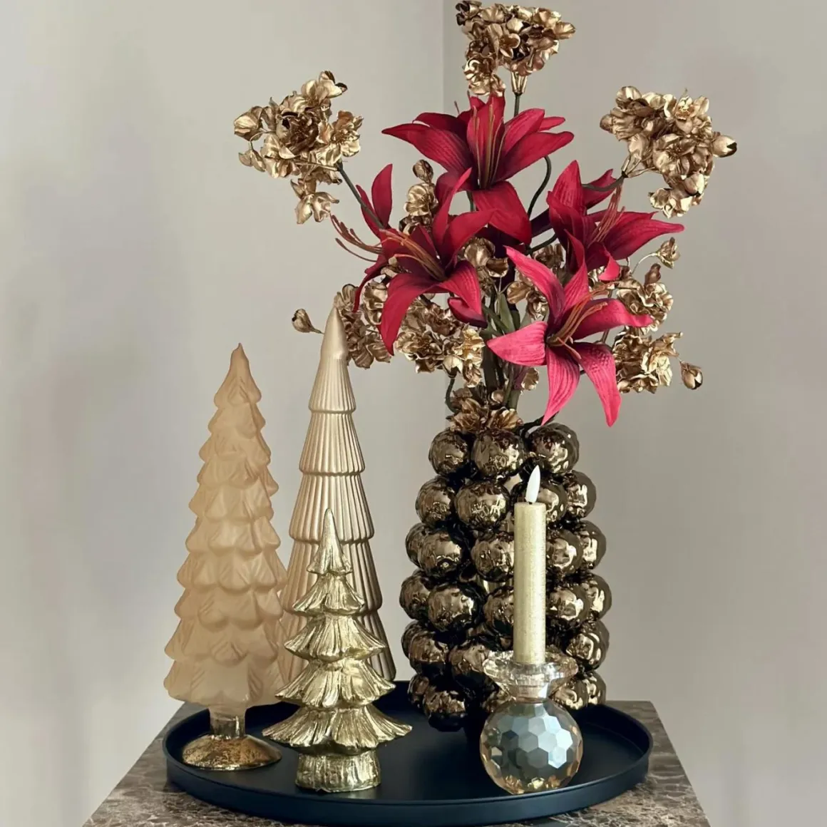Kerst decoratie complete tafel decoratie set zwart rood goud