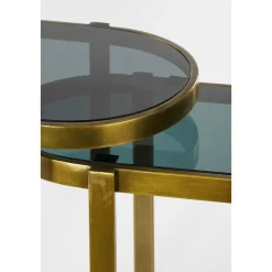 Kevin Bijzettafel – Set van 2 – L54 x B34 x H56 cm – Metaal – Goud