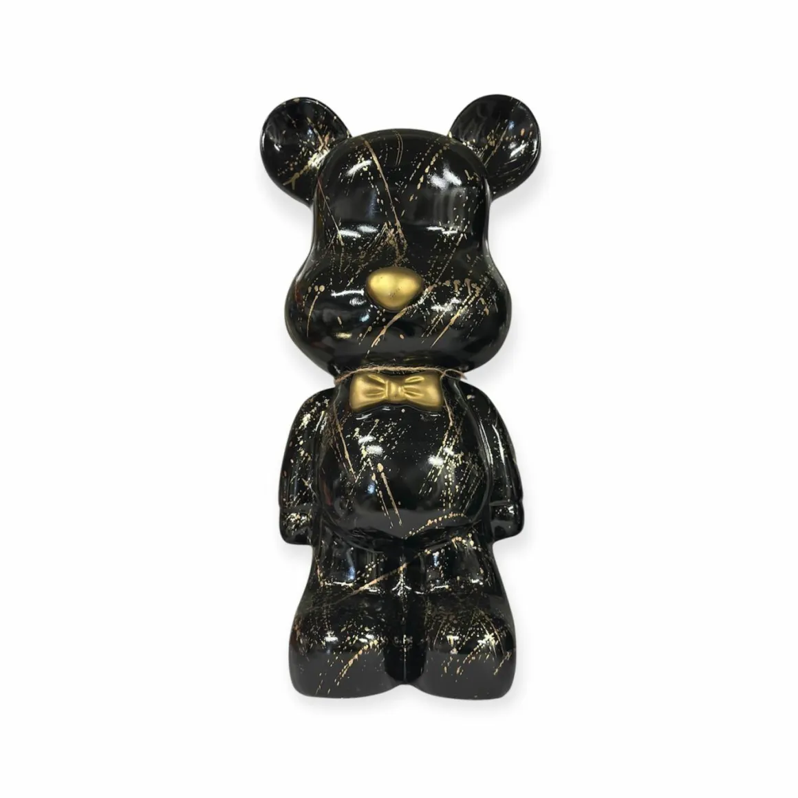kunst teddy beer beeld zwart goud XXL
