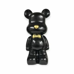 kunst teddy beer beeld zwart goud strik XXL