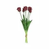 Kunst Tulp boeket Parkiet Real Touch aubergine paars – 40CM
