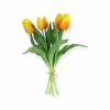Kunst Tulp boeket Real Touch geel oranje – 28 CM