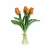 Kunst Tulp boeket Real Touch oranje – 28 CM