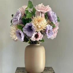 Kunstbloem Chrysant Zalm beige 62 cm