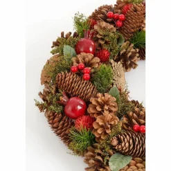 Landon Kerstkrans met Dennenappels – H9 x Ø45 cm – Bruin