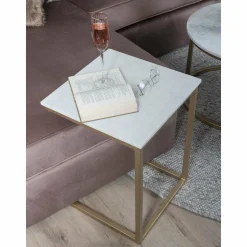 Laptoptafel Mitch Marmer – Wit/Goud