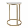 Laptoptafel Mitch Marmer Rond – Wit/Goud
