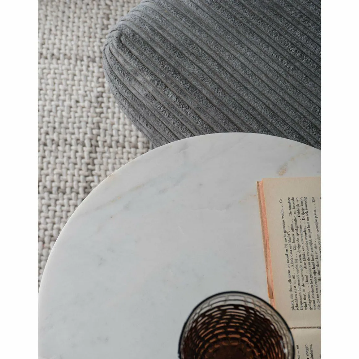 Laptoptafel Mitch Marmer Rond – Wit/Goud