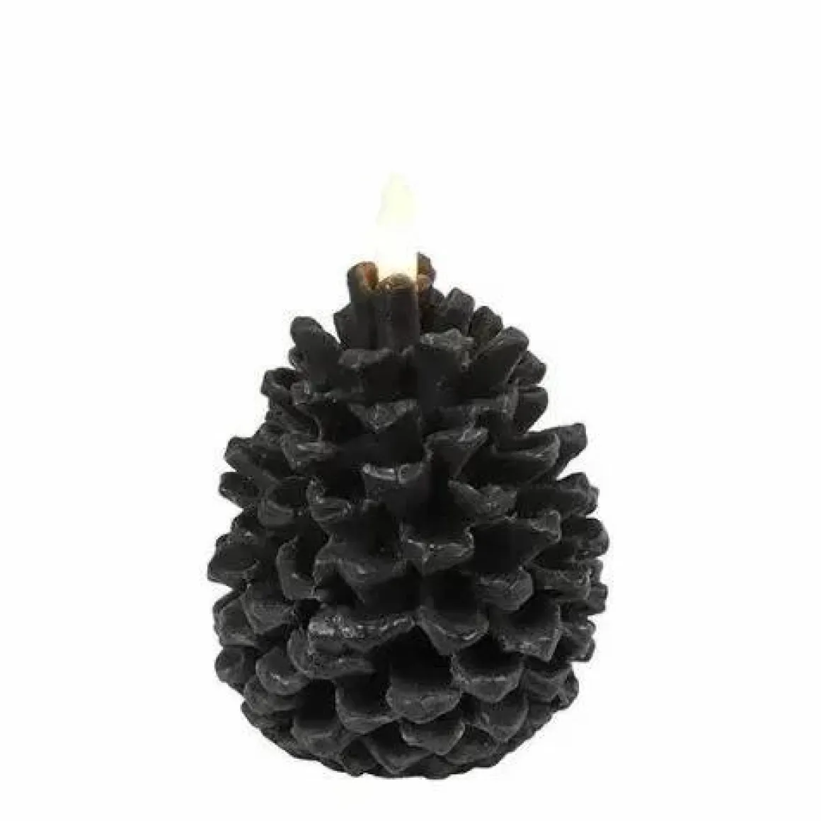 LED dennenappel kaars Countryfield zwart M