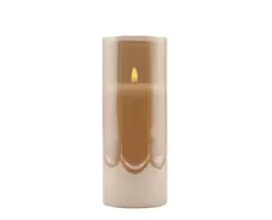 Led kaars in glas mood light gold 10x25cm