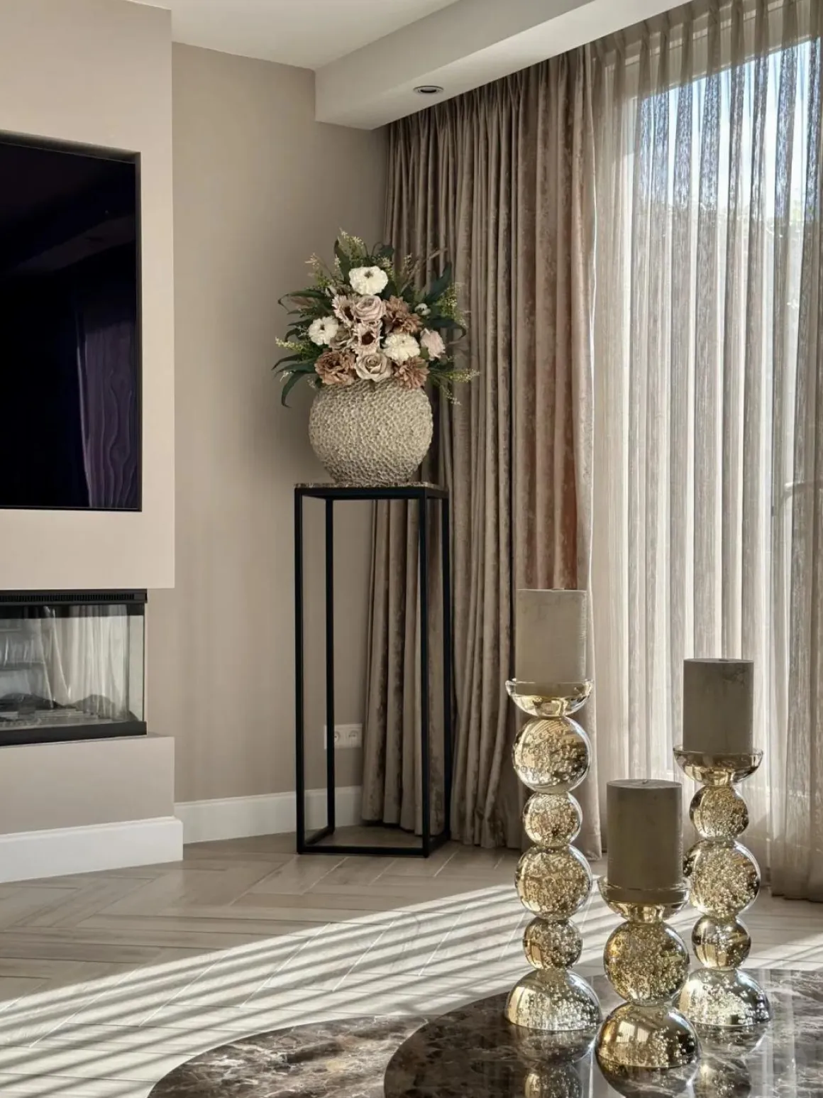 Light & Living | glazen kandelaar set van 3 amber luster