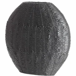 Light & Living Vaas ovaal 29,5x10x30cm NIVICA mat zwart