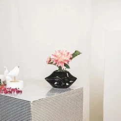 lip vaas mat Zwart 21x19x11cm