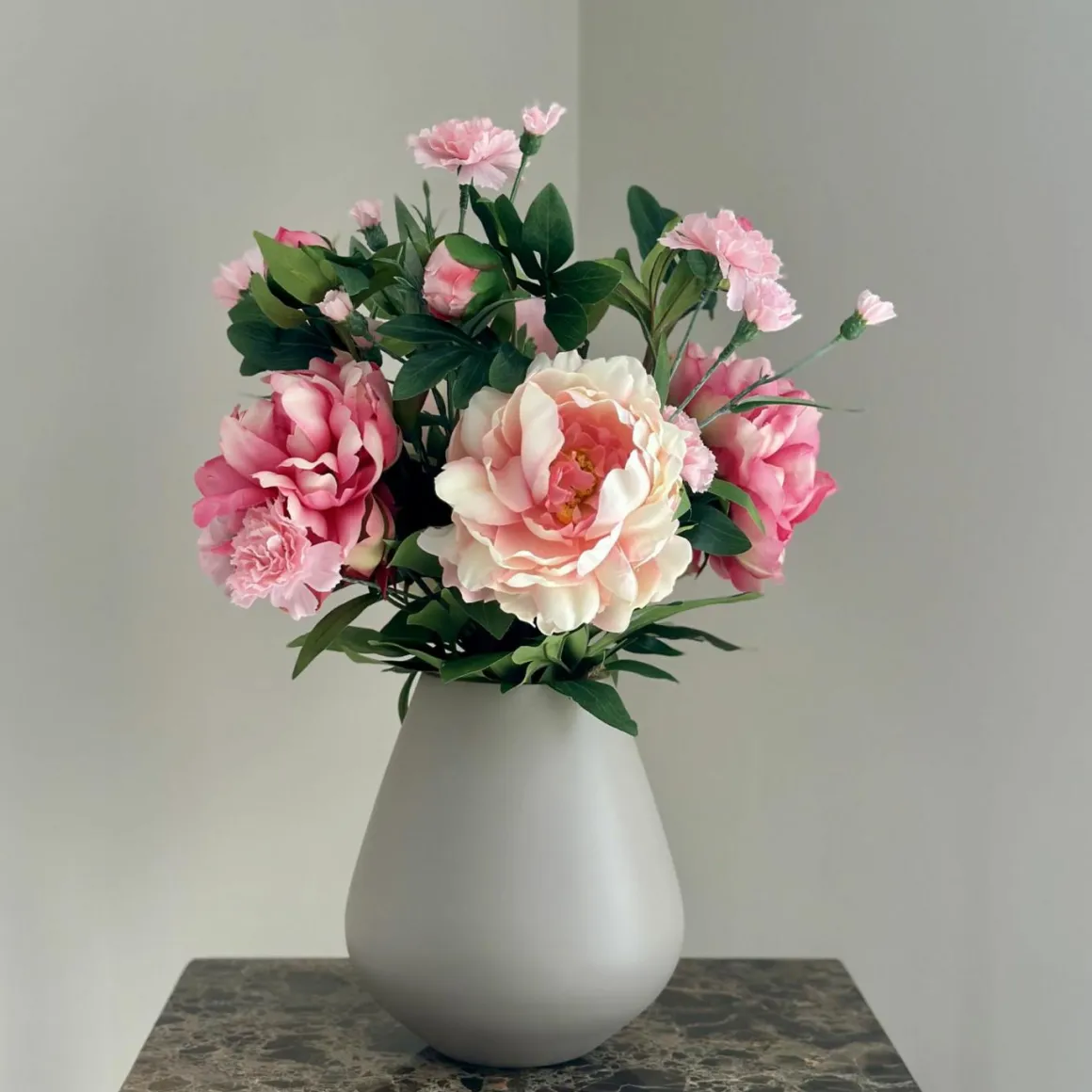 Losse kunstbloem pioenroos licht roze 68 cm