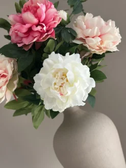 Losse kunstbloem pioenroos wit 68 cm