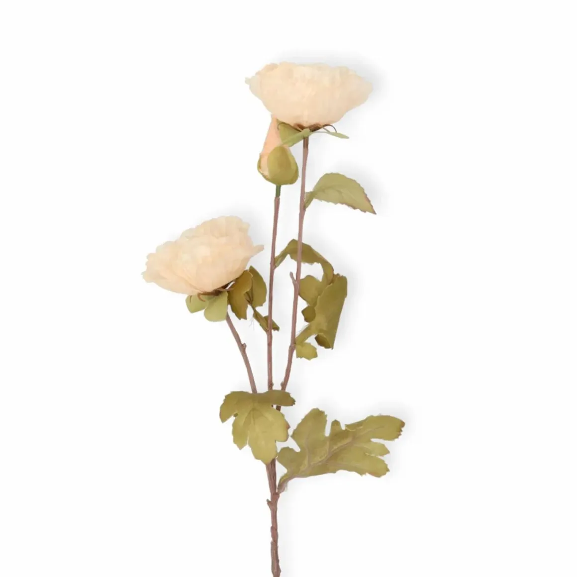 Losse zijden bloem creme poppy – 76 cm