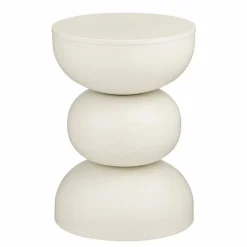 Luna Bijzettafel – H46 x Ø32 cm – IJzer – Off-white