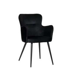 Luxe eetkamerstoelen Vleugelstoel zwart (Set van 2)