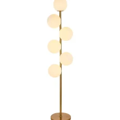 Luxe staande vloerlamp Jenna wit goud