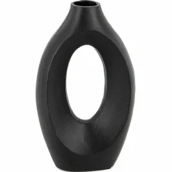 Luxe vaas met gat zwart 20x5x37cm