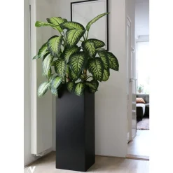 Mont Blanc matte black zwart luxe vaas of zuil L35 x B35 x H80cm