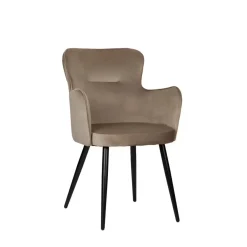 Oorfauteuil luxe eetkamerstoelen zandwit (Set van 2)