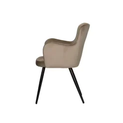 Oorfauteuil luxe eetkamerstoelen zandwit (Set van 2)
