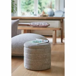 Opbergpoef – H41 x Ø42 cm – Lichtgrijs