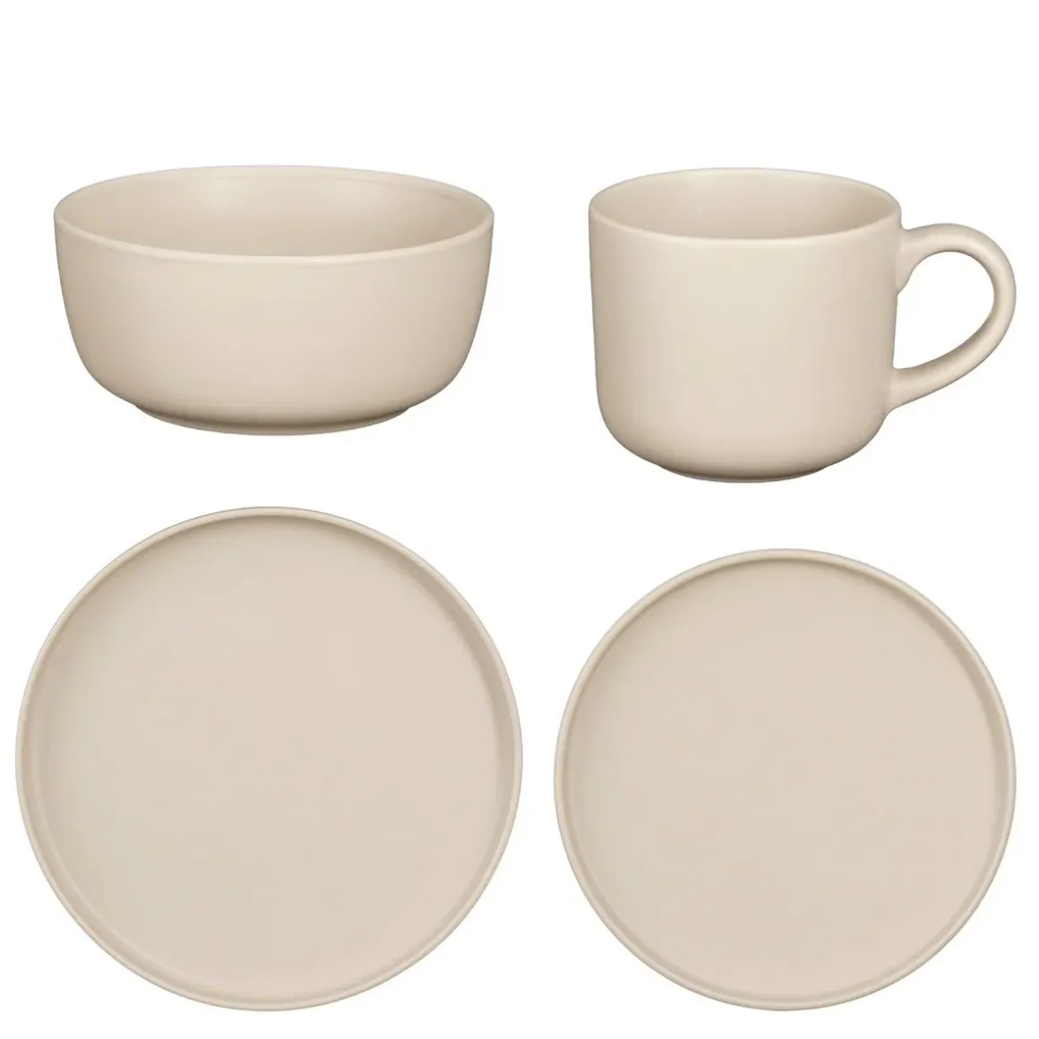 Ozzu Serviesset 4 Persoons – Steengoed – Taupe