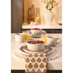 Ozzu Serviesset 4 Persoons – Steengoed – Taupe