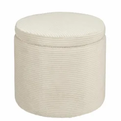 Poef met Opbergruimte – H41 x Ø42 cm – Off-white