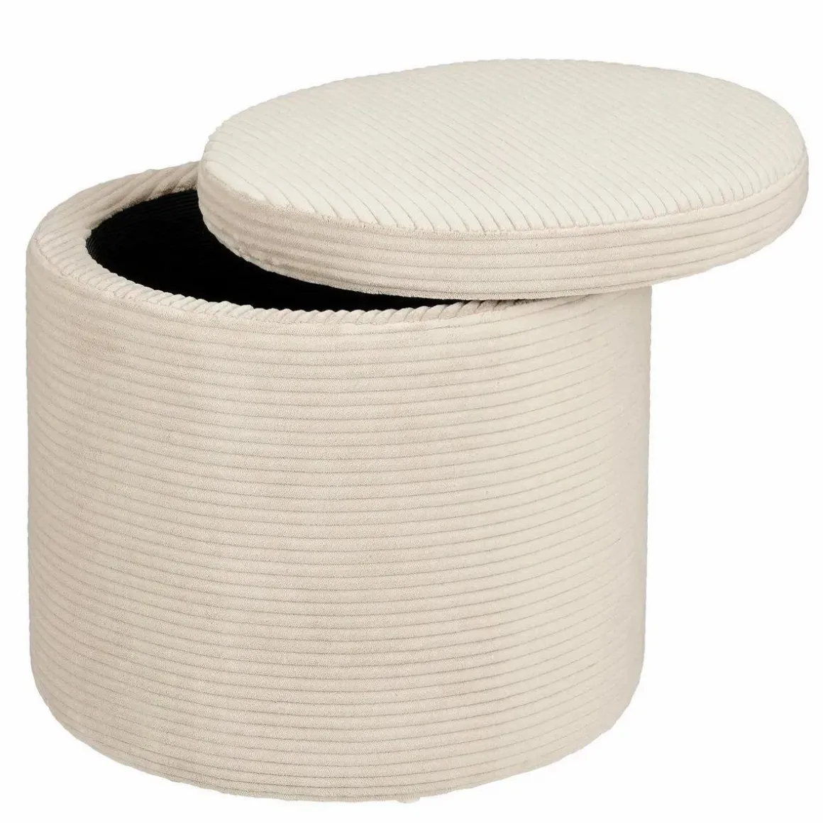 Poef met Opbergruimte – H41 x Ø42 cm – Off-white