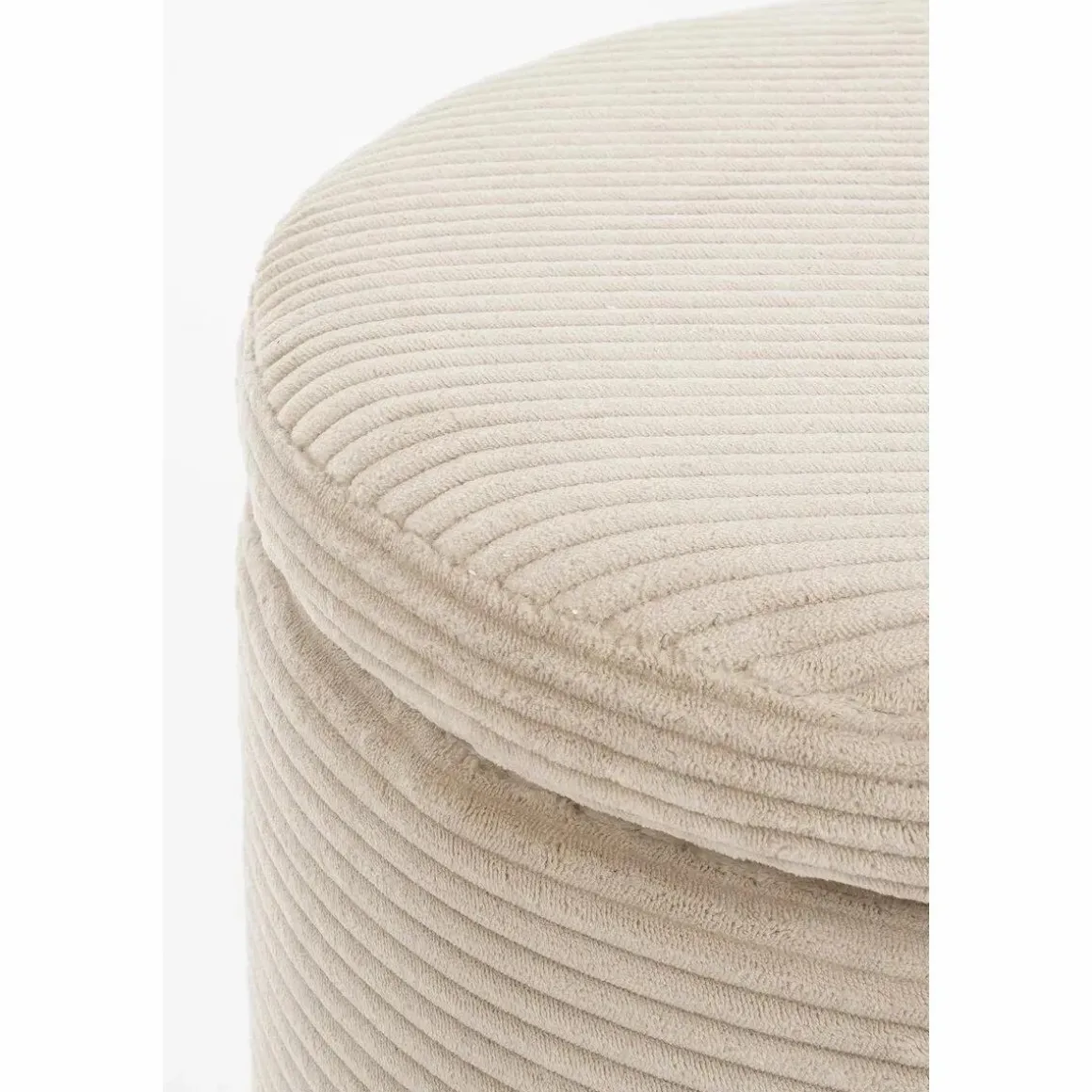 Poef met Opbergruimte – H41 x Ø42 cm – Off-white