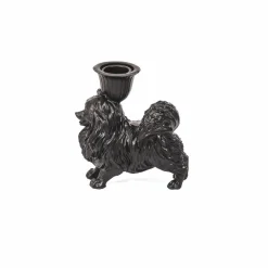 Pomeranian dwergkees kaars houder Zwart 11.7 x 5.5 x 12 cm