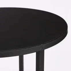 Quinty Bijzettafel – Set van 3 – H70 x Ø32 cm – Metaal – Zwart