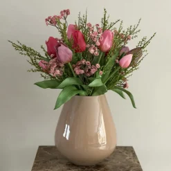 Real Touch Kunst Tulpen Boeket Roze met of zonder vaas
