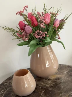 Real Touch Kunst Tulpen Boeket Roze met of zonder vaas